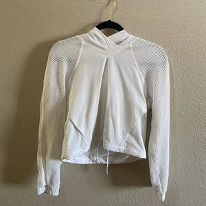 lululemon Mesh Crop Workout Hoodie size 2 white